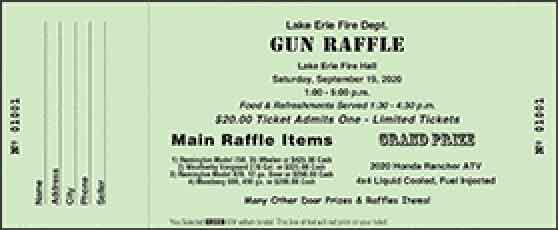 Jumbo Gun Raffle Ticket - Black Ink Designer - Landscape Style C, One Sided