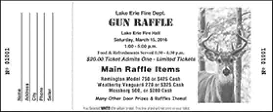 Jumbo Gun Raffle Ticket - Black Ink Designer - Landscape Style A, One Sided