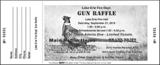 Jumbo Gun Raffle Ticket - Black Ink Designer - Landscape Style B, One Sided