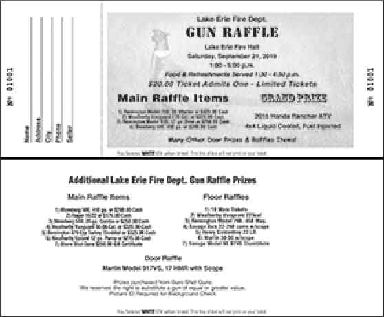 Jumbo Gun Raffle Ticket - Black Ink Designer - Landscape Style B, Two Sided