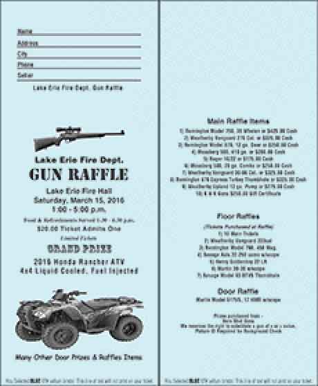 Jumbo Gun Raffle Ticket - Black Ink Designer - Two Sided