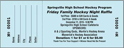 Sport Raffle Tickets, Black - 11 Lines