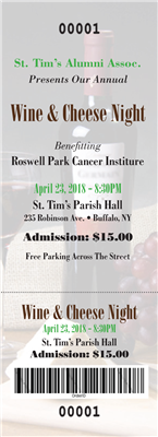 Event Ticket, Full Color PORTRAIT - Special Occasion