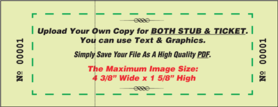 Raffle Tickets, Black - Custom Artwork STUB & TCKT