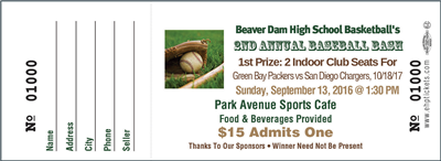 Sports Raffle Tickets, Color - Designer