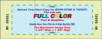 Raffle Tickets, Color - Custom Artwork STUB & TCKT