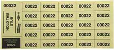 100 Basket Raffle Tickets, Canary