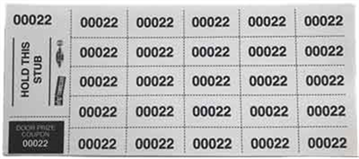 500 Basket Raffle Tickets, White