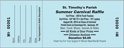 Raffle Tickets, Black - 11 Lines