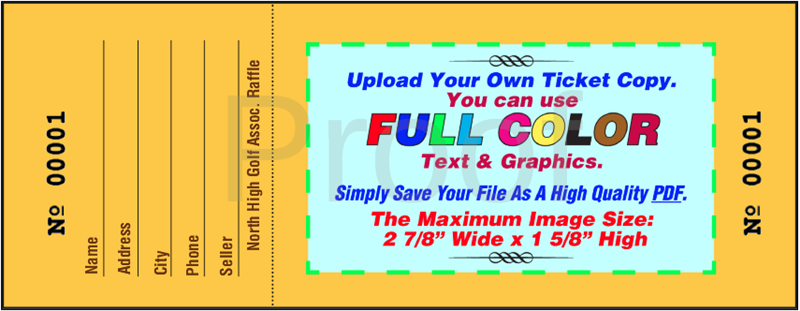 sports raffle tickets color custom artwork