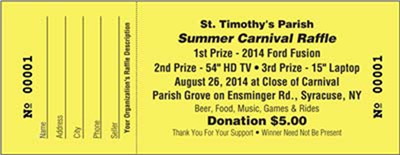 Raffle Tickets, Black - 9 Lines