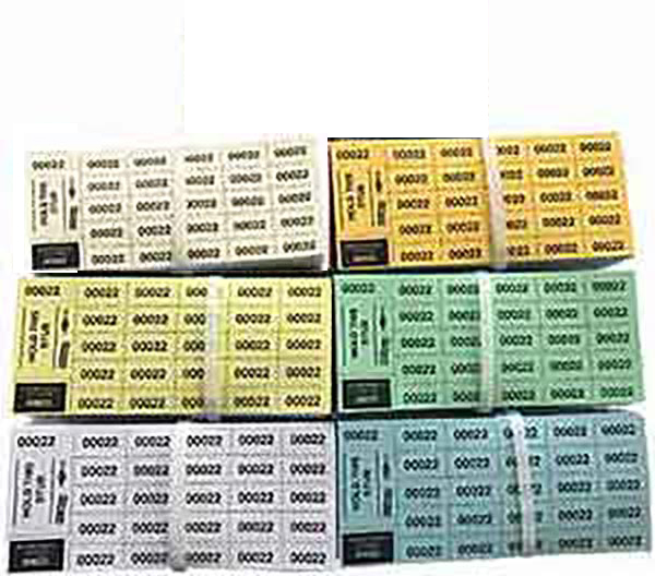 Basket Raffles/Chinese Auction Tickets Available in 100 & 500 Quantity Packs