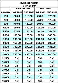 great prices with quick service and online proof before you pay raffle ticket pricing